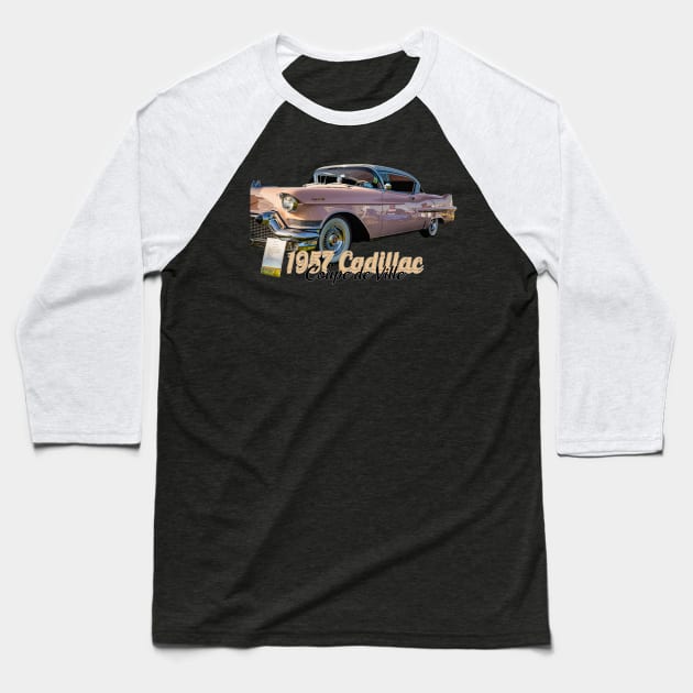 Restored 1957 Cadillac Coupe de Ville Baseball T-Shirt by Gestalt Imagery